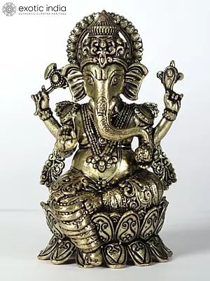 3" Attractive Superfine Lord Ganesha Statue