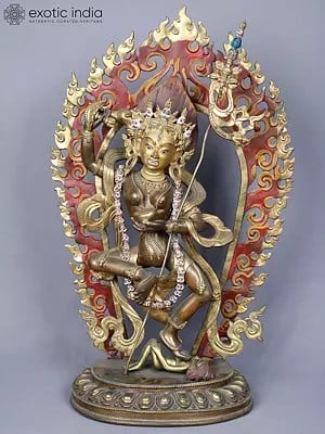 22" Vajravarahi Copper Statue Gilded with Gold from Nepal