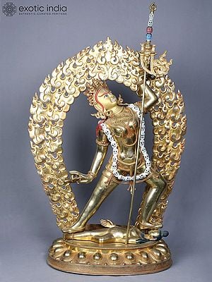 28" Vajrayogini Copper Statue Gilded with Gold | Idol from Nepal