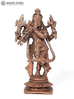 5" Small Venugopal Krishna Copper Statue