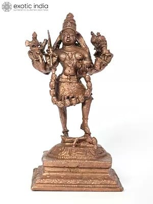 5" Small Goddess Kali Copper Statue