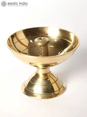 1" Brass Small Akhand Jyoti Diya for Temple