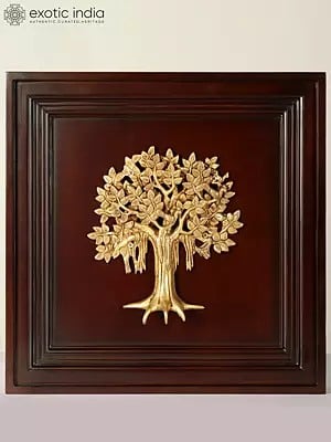 16" Beautiful Kalpvriksha Tree | Wood Wall Hanging Frame