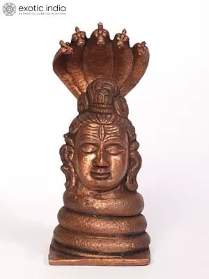 5" Small Lord Shiva Head Copper Statue