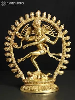 11" Nataraja - Dancing Lord Shiva Brass Statue