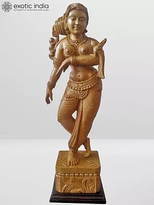 21” Wood Statue of Shuka Bhasini with Base