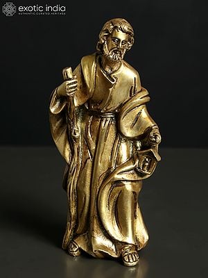 6" Small Saint Joseph | Brass Statue