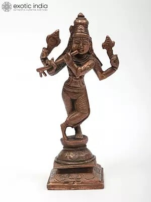 5" Small Murlidhar Krishna | Copper Statue