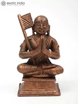 3" Small Swami Ramanujacharya Copper Statue