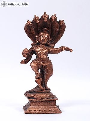 5" Dancing Lord Krishna | Copper Statue