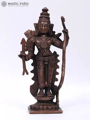 6" Small Standing Lord Rama | Copper Statue