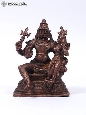 3" Small Narasimha Lakshmi | Copper Statue
