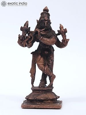 4" Small Lord Venugopal Krishna | Copper Statue