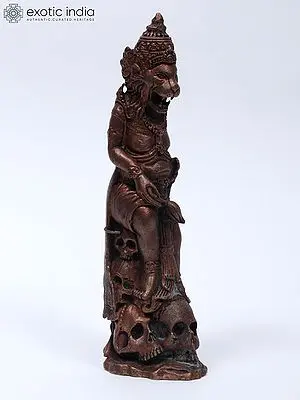 5" Small Narasimha Avatara Copper Statue