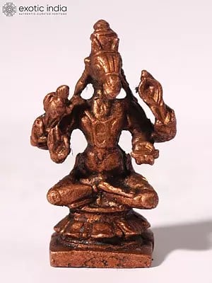 1" Small Sitting Lord Hayagriva | Copper Statue