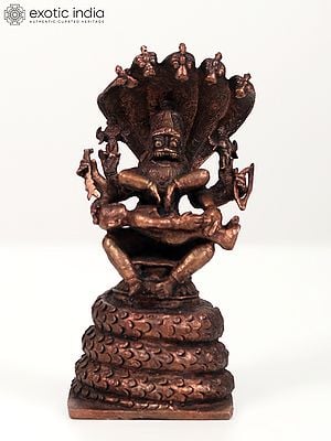 5" Lord Narasimha Killing Hiranyakashyap | Copper Statue