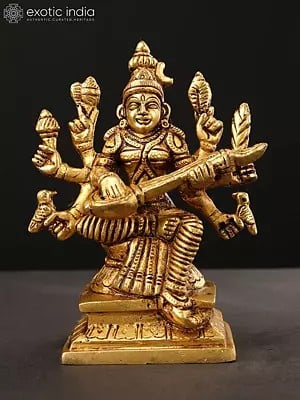 5" Small Mahavidya Matangi Brass Statue