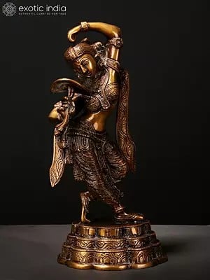 13" Shringar Lady | Brass Statue with Lacquer Finish