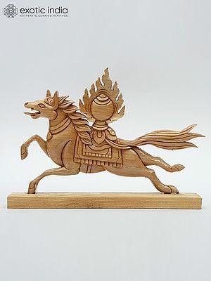 10" Tibetan Buddhist Horse in Wood