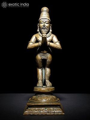 12" South Indian Saint with a Tail | Bronze Statue