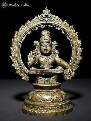 6" Small Lord Ayyappan | Bronze Statue