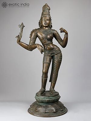 36" Large Ardhanarishvara (Shiva - Shakti) | Bronze Statue