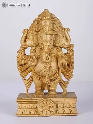 5" Small Superfine Standing Ten Armed Panchamukhi Ganesha