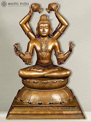 24" Bronze Statue Of Mrityunjaya Shiva | Bronze Statue