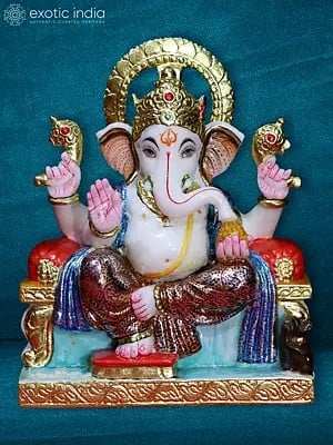 11" Blessing Lord Ganapati | Handmade | Hindu God Sculpture