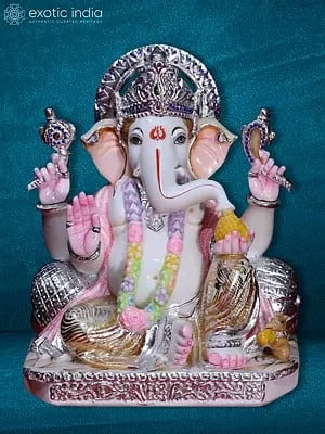18" Ekdanta Ganesha In Abhay Mudra | Made From Marble