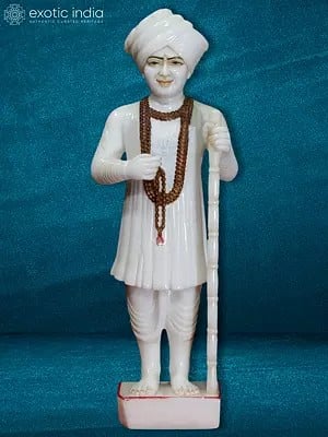 18" Jhala Ram Bapa Wearing Turban (Paghadi) | Hindu Saint