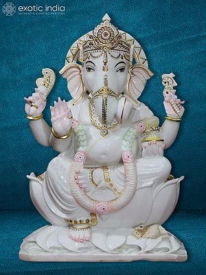 30" The Lord Ganesha - Symbols Of Good Fortune | Vietnam Marble Idol