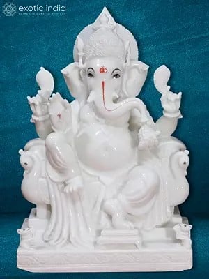 24" Attractive Idol Of Siddhi Vinayaka Ganesha | Makrana Marble Idol