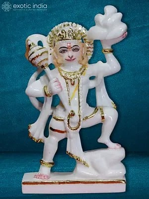 10" Veer Hanuman Carrying Mountain Of Herbs Idol