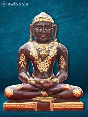 7" Natural Cola Color Mahavir Jain Statue | Jain Idol