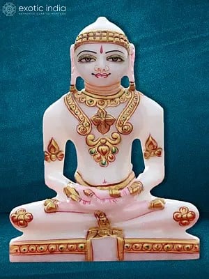 5" Hand-Carved Marble Mahavir Statue | Statue For Temple