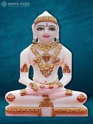 5" Jain Mahavir Marble Idol | Handmade Jain Sculpture