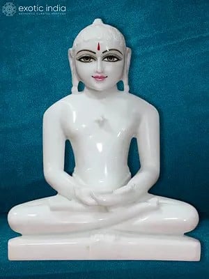 11" God Of Jainism - Lord Mahavir | Hand Carved | Marble Idol