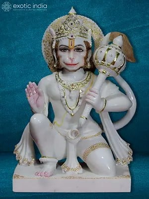 15" Ashirwad Hanuman Hindu God | Marble Statue