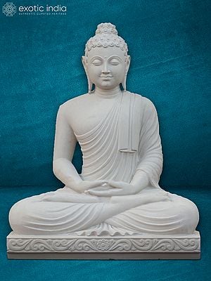 42" Meditating Gautam Buddha On Asana | Sand Stone Idol