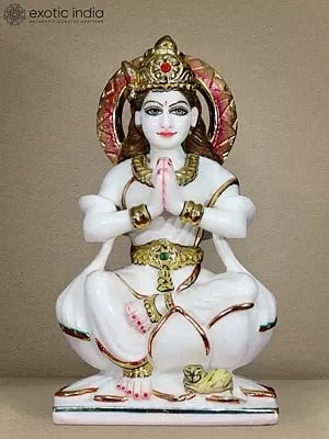 12" Hindu Goddess Maa Parvati Statue | White Makrana Marble Statue