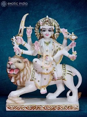 10" Durga Maa With Eight-Arms | Hand Carved Idol