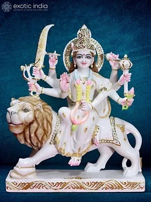 18" Hand Carved Hindu Goddess Durga Statue