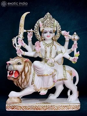 18" Decorative Durga Maa Marble Statue