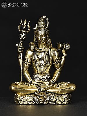 Superfine Sitting Lord Shiva Brass Statue | Different Sizes