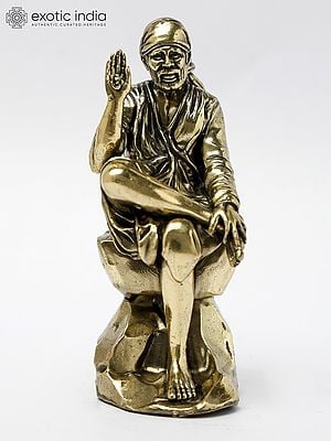 5" Small Blessing Sai Baba Brass Statue