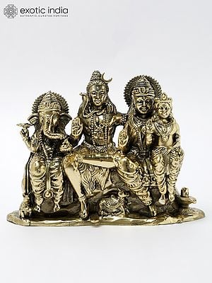 5" Small Superfine Lord Shiva Family Brass Statue