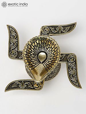 2" Small Swastik Diya in Brass