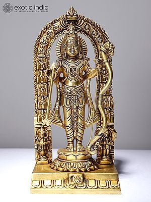 9" Ram Lalla Statue in Brass | Home Temple Decor
