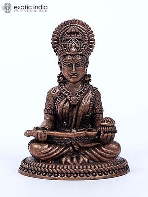 2" Small Goddess Annapurna | Copper Statue